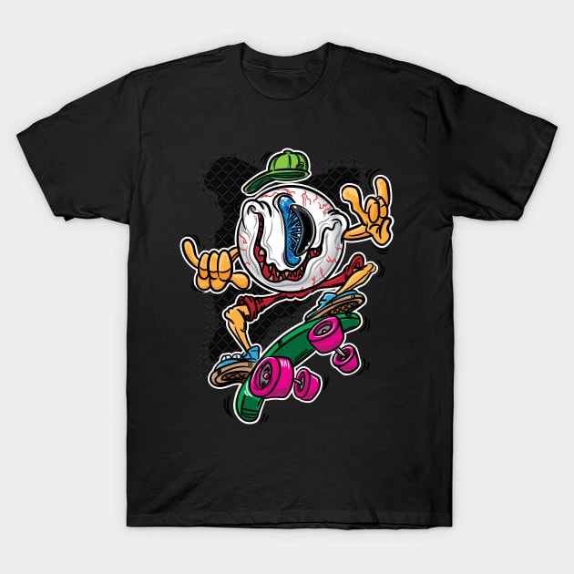 Eyeball Skater Dude T-Shirt by eShirtLabs